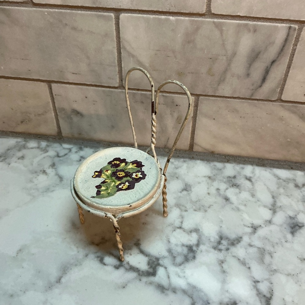 Vintage metal doll chair